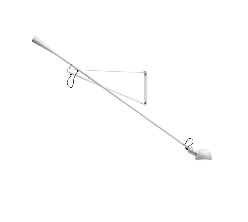 Weiße Flos Wandleuchte 265 mit verstellbarem Arm und Lampenschirm, moderne Innenbeleuchtung.